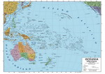 107-Oceania da aula scolastica fisico -politica 100 x 140 cm